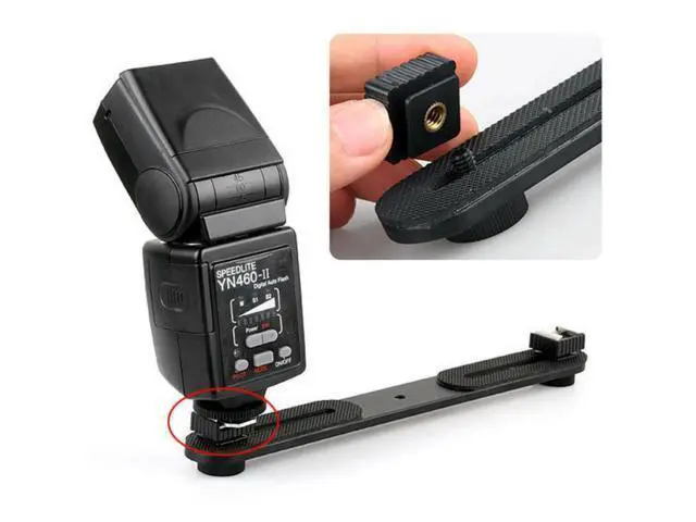Alt view image 2 of 4 - Flash Speedlite Hot Shoe Bracket Mount Adapter 1/4" Screw for Tripod Monopod