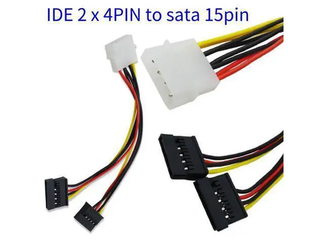 Alt view image 2 of 6 - 4Pin IDE M-olex To 2 Serial ATA SATA Y Splitter Hard Drive Power Supply Cable for Adding SATA Drives for Bitcoin Miner Mining(2 pcs)