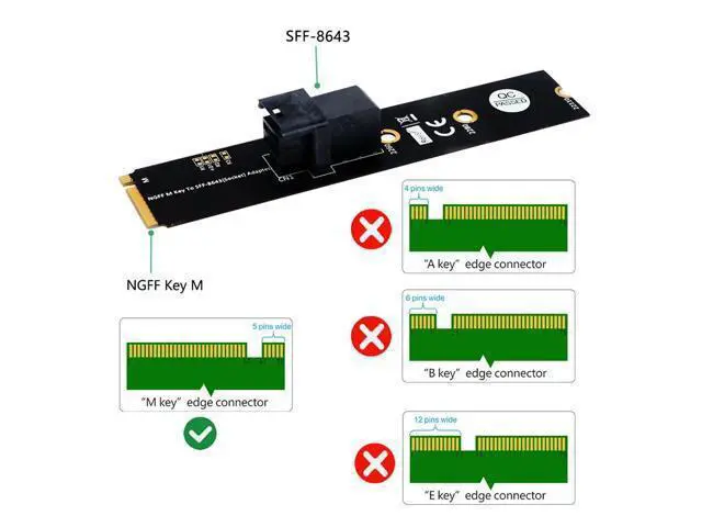 Alt view image 3 of 5 - to M.2 Key M Motherboard Adapter for 2.5 U.2 PCI-E-NVMe SSD