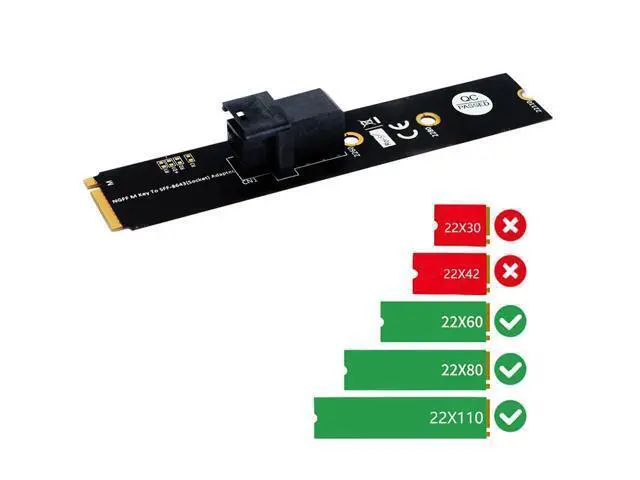 Alt view image 4 of 5 - to M.2 Key M Motherboard Adapter for 2.5 U.2 PCI-E-NVMe SSD