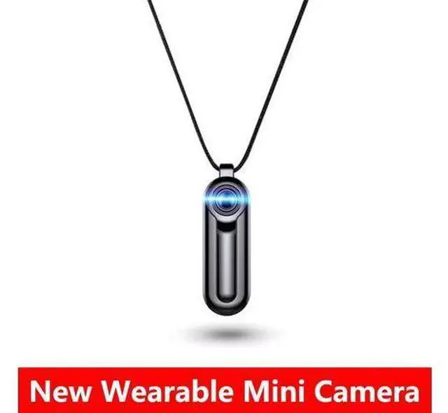 Main image of HD1080P Mini Camera Wearable Necklace Pendant Compact Body Camcorder Portable Sport DV DVR Audio Video Recorder Surveillance Cam(32G) Color: Black.