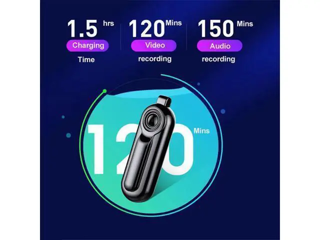 Alt view image 2 of 6 - HD1080P Mini Camera Wearable Necklace Pendant Compact Body Camcorder Portable Sport DV DVR Audio Video Recorder Surveillance Cam(32G) Color: Black.
