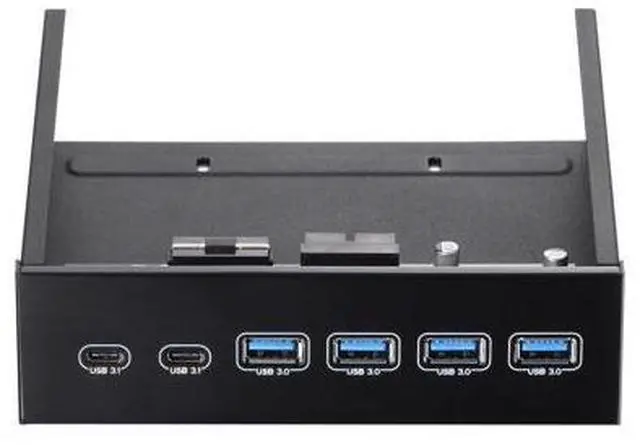 Main image of 5.25" Front Bay USB HUB 2-Port USB 3.1 & 4-Port USB 3.0 High Speed 5Gbps USB Hub Front Panel Computer Case Optical Drive Bay Converter Hub