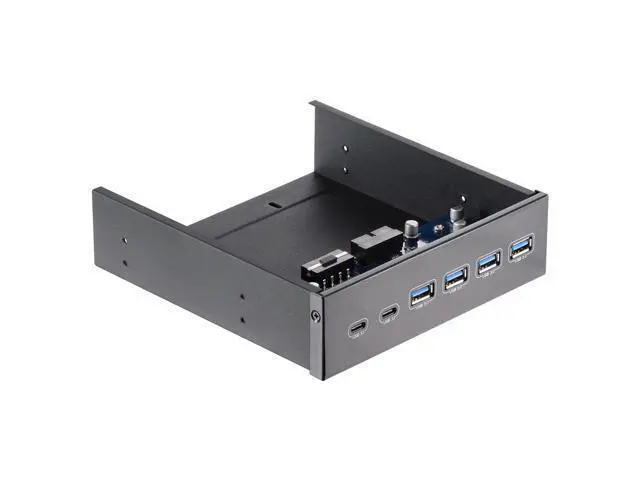Alt view image 2 of 7 - 5.25" Front Bay USB HUB 2-Port USB 3.1 & 4-Port USB 3.0 High Speed 5Gbps USB Hub Front Panel Computer Case Optical Drive Bay Converter Hub