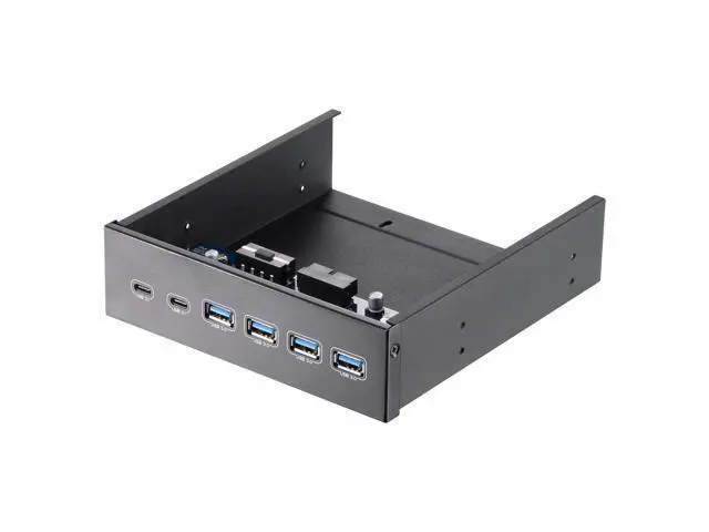 Alt view image 3 of 7 - 5.25" Front Bay USB HUB 2-Port USB 3.1 & 4-Port USB 3.0 High Speed 5Gbps USB Hub Front Panel Computer Case Optical Drive Bay Converter Hub