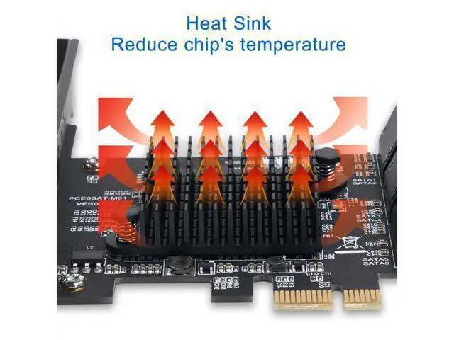 Alt view image 5 of 7 - WERLEO PCIe SATA Card 6 Port with 6 SATA Cables and a SATA Power Splitter Cable, 6 Gb/s PCIe SATA Controller Expression Card with Low Profile Bracket, Boot as System Disk Support 6 SATA 3.0 Devices
