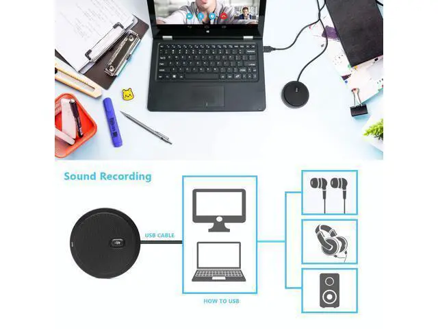 Alt view image 7 of 7 - Conference Microphone,USB Computer Microphone CM003, Mute Function, Omnidirectional Mic for Computers PC, Condenser Boundary Desktop Microphones for Streaming,VoIP Calls,Skype,Chatting