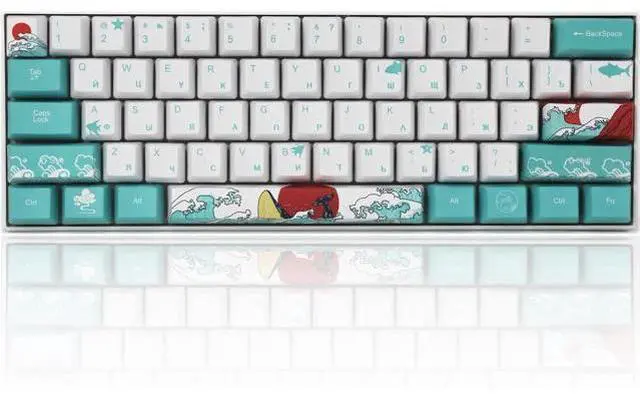 Main image of (Only Keycaps) Russian Coral Sea 60% PBT Keycaps Set OEM Profile for MX Switches Mechanical Gaming Keyboard GK61 64