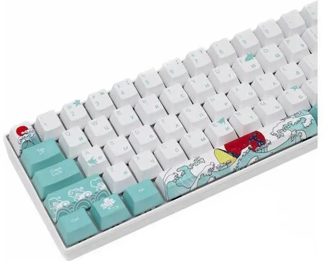 Alt view image 3 of 7 - (Only Keycaps) Russian Coral Sea 60% PBT Keycaps Set OEM Profile for MX Switches Mechanical Gaming Keyboard GK61 64
