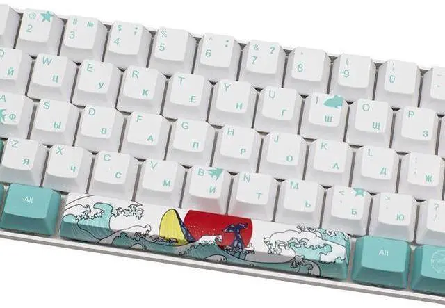 Alt view image 4 of 7 - (Only Keycaps) Russian Coral Sea 60% PBT Keycaps Set OEM Profile for MX Switches Mechanical Gaming Keyboard GK61 64