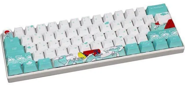 Alt view image 7 of 7 - (Only Keycaps) Russian Coral Sea 60% PBT Keycaps Set OEM Profile for MX Switches Mechanical Gaming Keyboard GK61 64