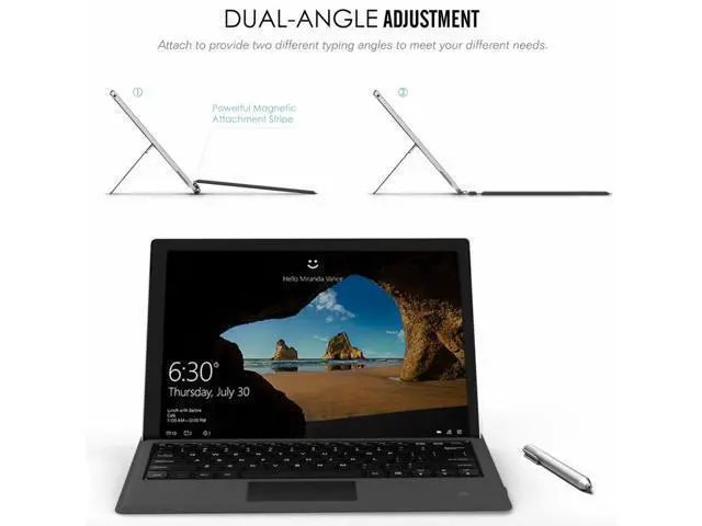 Alt view image 7 of 7 - For Microsoft Surface Pro 7/Pro 6/5 Type Cover Wireless Bluetooth Keyboard with Touchpad and 7-Color LED Backlit