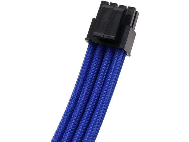 Alt view image 5 of 6 - Sleeved Cables PSU Extension Kit 18AWG 30cm ATX 24pin,CPU4+4p,PCI-E 6+2p for ATX Power Supply Cable with Black Cable Comb (Blue)