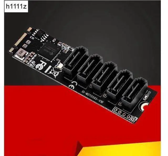 Main image of M.2 to SATA Adapter SATA Port Multiplier M.2 to 5 Ports SATA3 6Gb SSD Adapter SATAIII Cable Support UEFI PCIe Gen3x2 JMB585 Chip