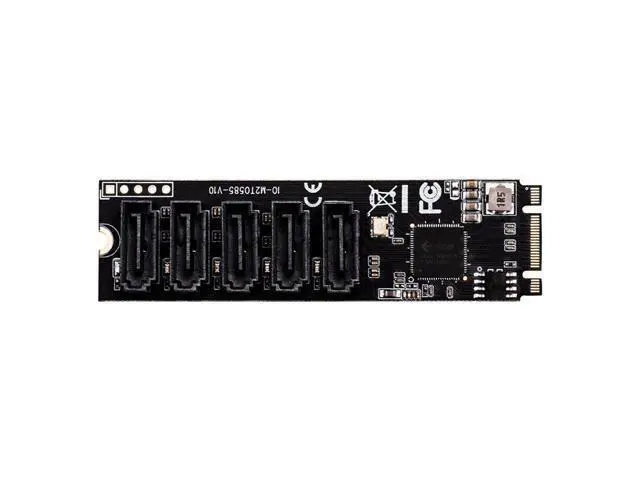 Alt view image 3 of 6 - M.2 to SATA Adapter SATA Port Multiplier M.2 to 5 Ports SATA3 6Gb SSD Adapter SATAIII Cable Support UEFI PCIe Gen3x2 JMB585 Chip