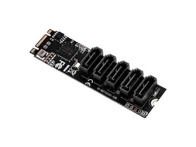 Alt view image 4 of 6 - M.2 to SATA Adapter SATA Port Multiplier M.2 to 5 Ports SATA3 6Gb SSD Adapter SATAIII Cable Support UEFI PCIe Gen3x2 JMB585 Chip