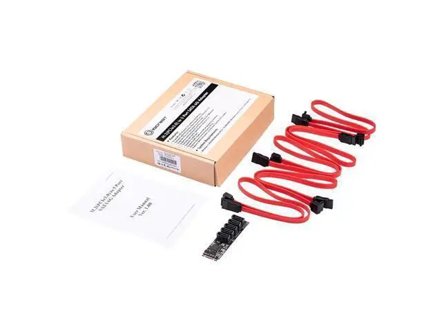 Alt view image 6 of 6 - M.2 to SATA Adapter SATA Port Multiplier M.2 to 5 Ports SATA3 6Gb SSD Adapter SATAIII Cable Support UEFI PCIe Gen3x2 JMB585 Chip