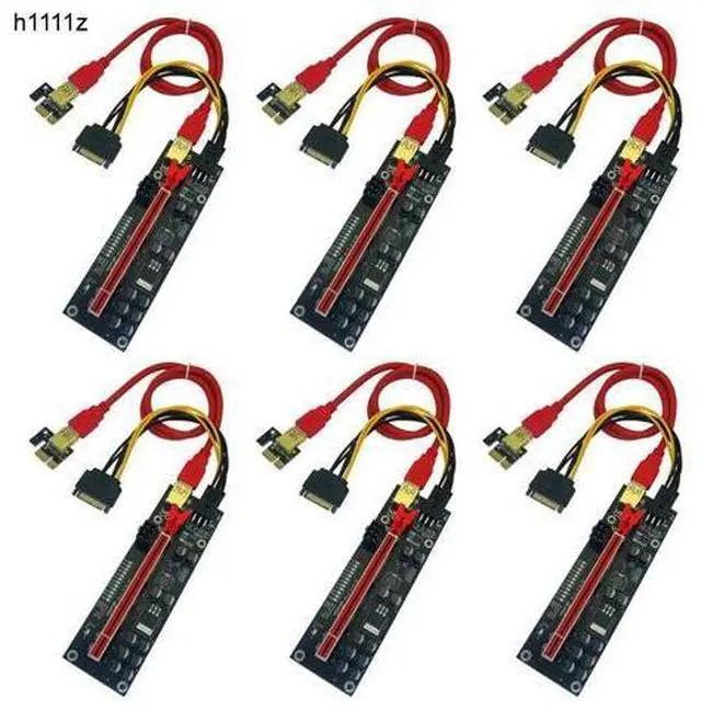 Main image of 6 PCS V011 Pro PCIE Riser for Video Card 011 Pro PCI Express X1 to X16 Extender 60CM USB 3.0 Cable SATA to 6Pin Power for Mining