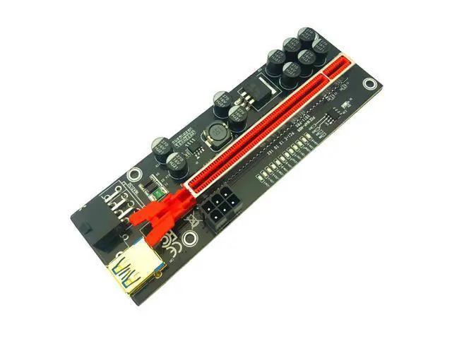 Alt view image 3 of 6 - 6 PCS V011 Pro PCIE Riser for Video Card 011 Pro PCI Express X1 to X16 Extender 60CM USB 3.0 Cable SATA to 6Pin Power for Mining