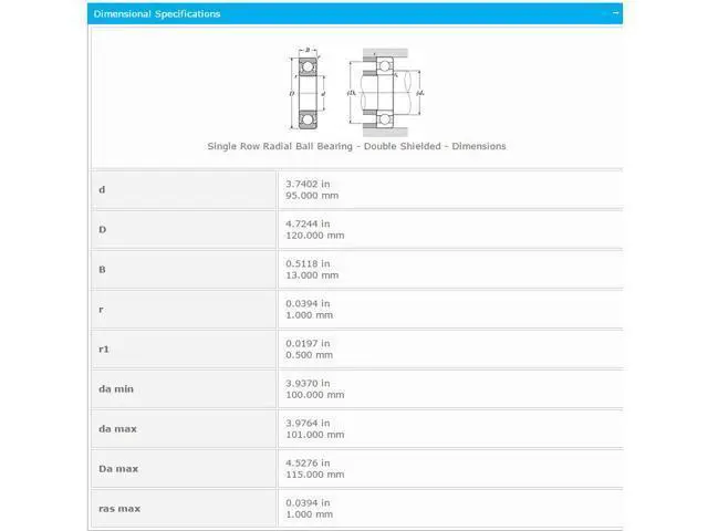 Alt view image 2 of 5 - NTN 6819 ZZ Deep Groove Ball Bearings 95x120x13mm