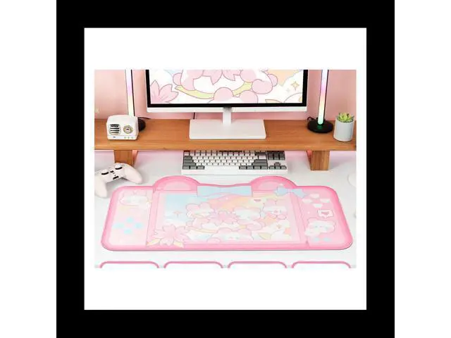 Alt view image 2 of 6 - Pink Mouse Pad Large Gaming Mouse Pad, Waterproof Easy Clean,Non-Slip Base Long Office Desk Mat for Office Gaming