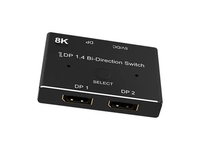 Alt view image 5 of 5 - Displayport 8K DP 1.4 Splitter Switch 2 Ports Bi-Direction 8K@60Hz 4K@144Hz Converter Ultra HD 8K 3D HDCP For KVM Switch