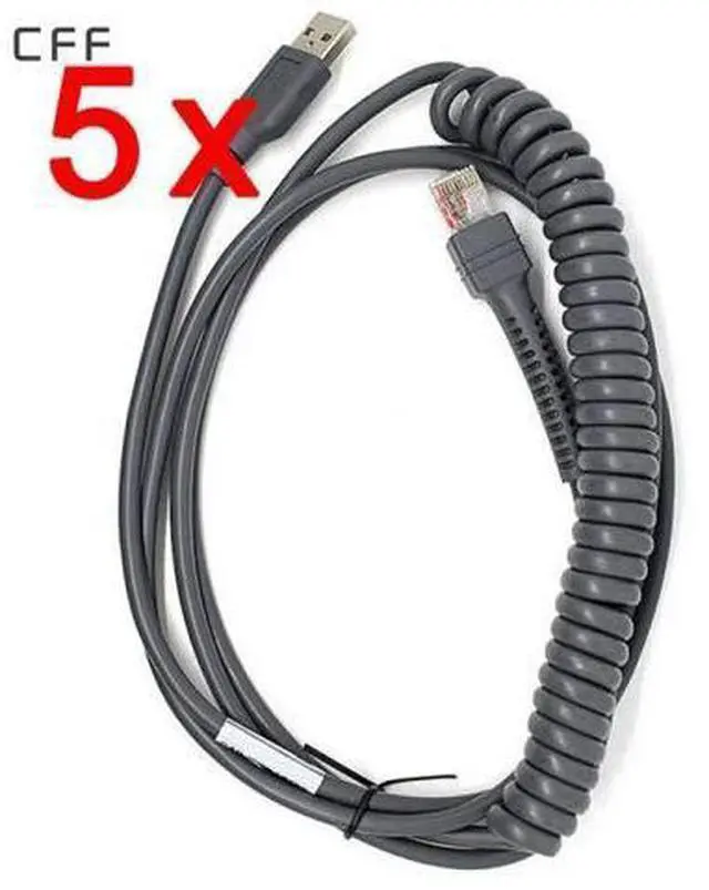 Main image of FOR 5x CBA-U12-C09ZAR 9FT Coiled USB Cable for LS2208 LS2200 LS4208