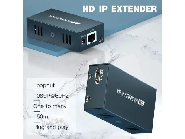 Alt view image 2 of 6 - (AU Plug)(1 RX only)150M HDMI Extender over IP By Single Cat5e/6 Cable 1080P HDMI IP Extender One to Multiple Monitors via Ethernet Switch for PC TV