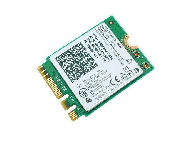 Alt view image 2 of 3 - M.2 WiFi Adapter For Intel 7265NGW Dual Band Wireless-AC 7265 1167Mbps 802.11ac 2x2 WiFi Bluetooth 4.2 NGFF M.2 Network Card