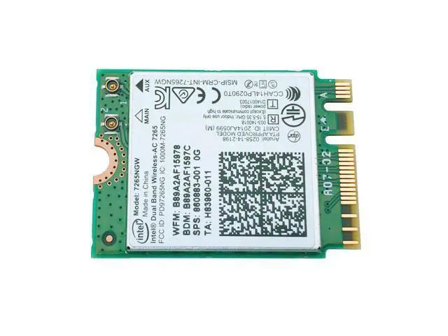 Alt view image 3 of 3 - M.2 WiFi Adapter For Intel 7265NGW Dual Band Wireless-AC 7265 1167Mbps 802.11ac 2x2 WiFi Bluetooth 4.2 NGFF M.2 Network Card