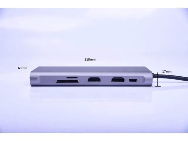 Alt view image 3 of 4 - 11in1 USB C Hub, Type-C laptop Docking station, Triple monitor, 4K display, compatible with Windows, MacOS, Tek-sailing TSDS1101
