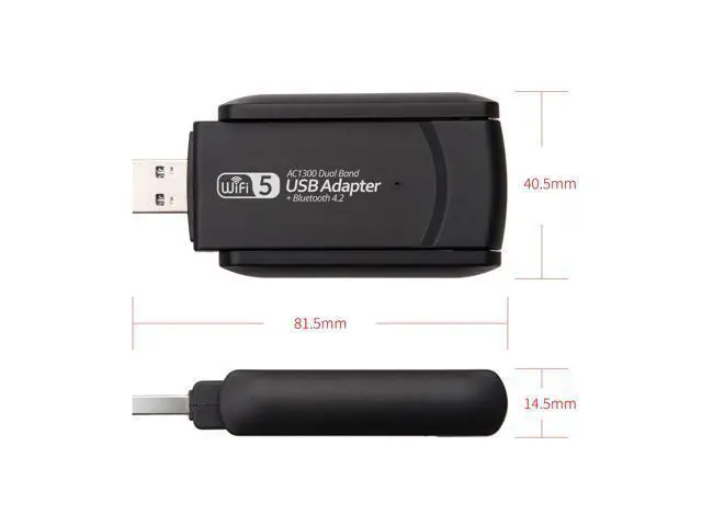 Alt view image 6 of 6 - 1300Mbps USB Wifi Adapter Bluetooth 4.2 Dual Band 5Ghz&2.4Ghz USB Dongle Network Card Antenna Wireless AC For Windows 7/8/10