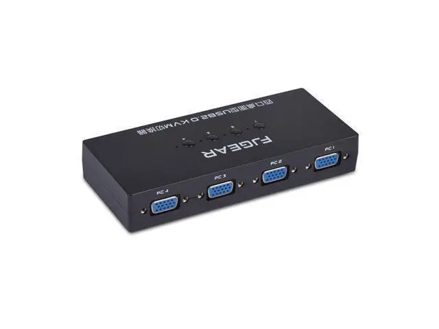 Alt view image 4 of 5 - 4 Port KVM Switch Box With Desktop Controller USB Switch multiple computers share USB device monitor Send Connector Wire