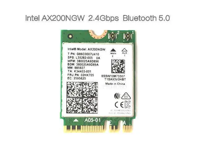 Alt view image 2 of 3 - For Intel AX200 Band 2400Mbps Wireless NGFF M.2 Bluetooth 5.0 Wifi Network Card 2.4G/5G 802.11ac/ax WIFI AX200NGW