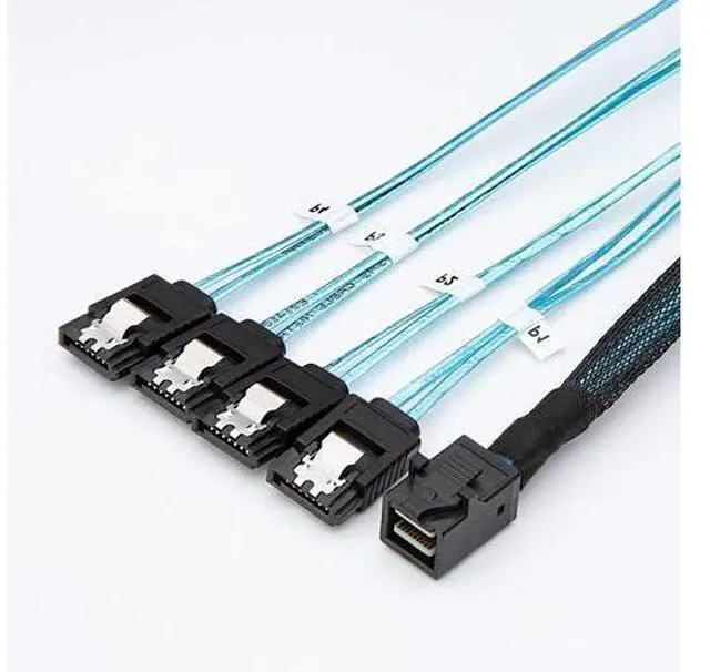 Main image of CableCreation 2-Pack 1.6FT/0.5M Internal HD Mini SAS (SFF-8643 Host) - 4X SATA (Target) Cable,SFF-8643 to 4X SATA Cable, SFF-8643 for Controller, 4 Sata Connect to Hard Drive \u2026