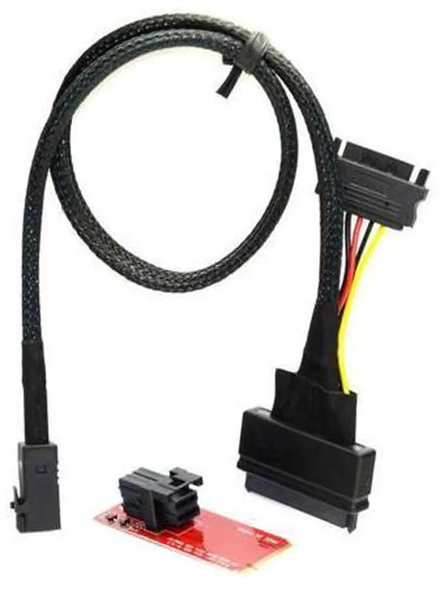 Alt view image 3 of 3 - U.2 U2 Kit SFF-8639 NVME PCIe SSD Adapter & Cable for Mainboard Intel SSD 750 M.2 SFF-8643 Mini SAS HD