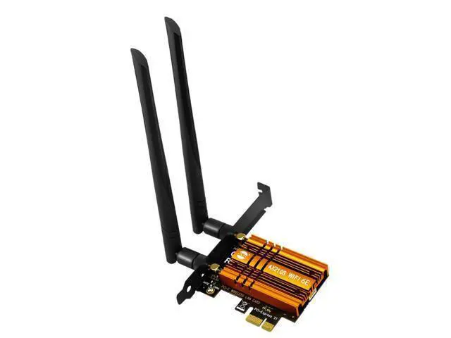 Alt view image 2 of 3 - 5374M Tri Band Wireless Desktop PCIe Intel AX210 Card 802.11ax 2.4G/5G/6G Bluetooth5.2 PCI Express WiFi 6 E Adapter Network Card