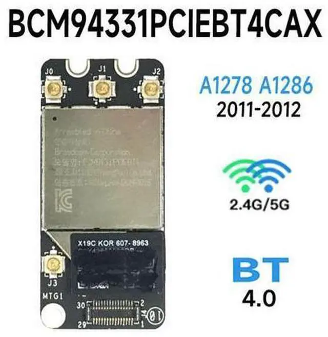 Main image of Bluetooth 4.0 wifi card Airport Card for Pro A1278 A1286 2011 2012 Year BCM94331PCIEBT4CAX WIFI CARD WLAN