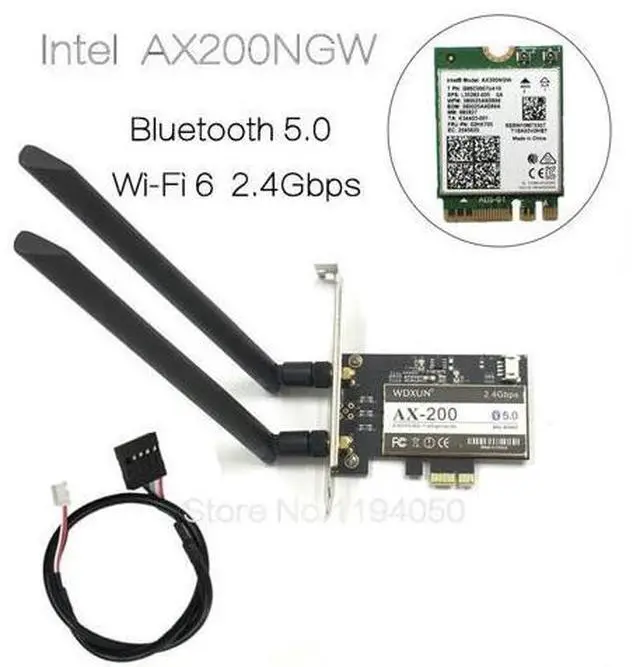Main image of Wireless Desktop for Intel AX200NGW Wi-Fi 6 Bluetooth 5.0 Dual Band 2400Mbps PCI Express Wifi Adapter AX200802.11axWindows 10