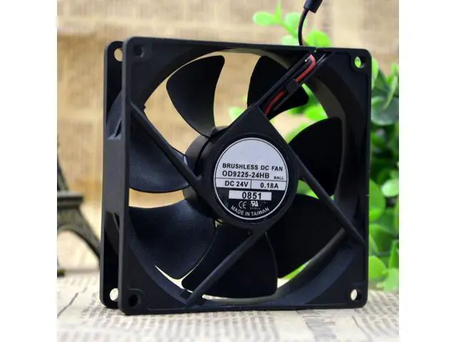 Alt view image 3 of 3 - OD9225-24HB 9CM 9225 24V 0.18A 2-wire inverter cooling fan