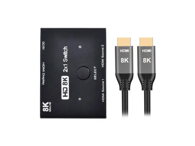 Alt view image 2 of 5 - HDMI-compatible Converter 8K@60hz Compatible 2.1 Switch 2-IN-1-OUT UHD Hub Support HDCP SST Extended 4K@60hz