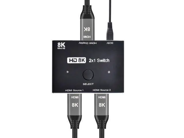 Alt view image 3 of 5 - HDMI-compatible Converter 8K@60hz Compatible 2.1 Switch 2-IN-1-OUT UHD Hub Support HDCP SST Extended 4K@60hz