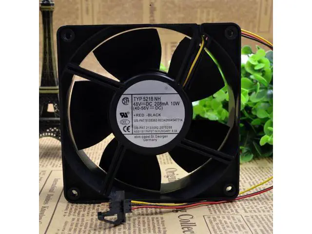 Alt view image 3 of 3 - The 5218NH 48V 10W 208MA 3 wire heat dissipation fan