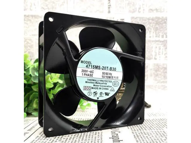 Alt view image 3 of 3 - 4715ms-20T-B30 200V 10/10W 120*120*38 aluminum frame fan