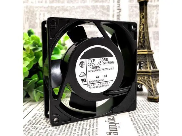 Alt view image 3 of 3 - TYP 3958 230V 10/9W 90*90*25mm aluminum frame fan