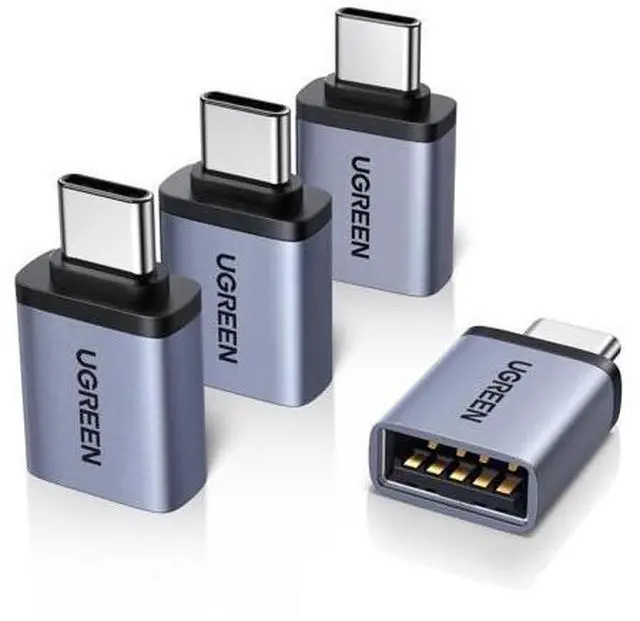 Main image of USB C to USB Adapter 4 Pack, 10Gbps USBC Male to USB 3.2 Female Adapter, Type C USB C Adapter for MacBook Pro,iMac,iPhone 17 16 15 Pro Max,iPad Pro, Thunderbolt 4, Samsung,Space Gray
