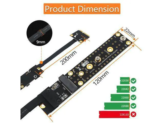 Alt view image 4 of 6 - 1 pcs Mini PCI-E Male To Key M Female Adapter Cable Mini PCI-Express to NVME NGFF M.2 Key M Riser Converter for PCI-E Tester Extender