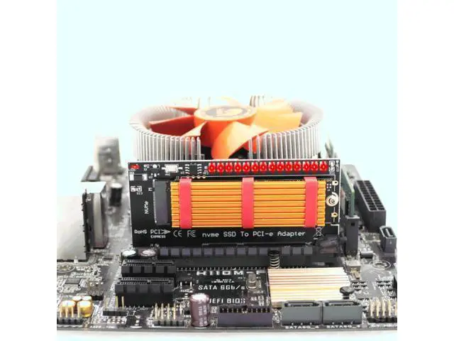 Alt view image 6 of 6 - M.2 NVMe SSD NGFF to PCIE Adapter M Key Riser Card PCI-e PCI Express GEN3 X4 X8 X16 2230-2280 PCIE to M2 Adapter for Chia Mining