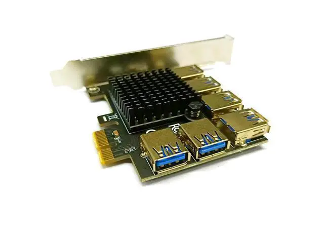 Alt view image 6 of 6 - PCI Express Multiplier Adapter PCIE 1 to 6 USB 3.0 Extender PCI-E 1 to 6 Riser Card PCIE 1X to 16X Slot for Bitcoin Miner Mining