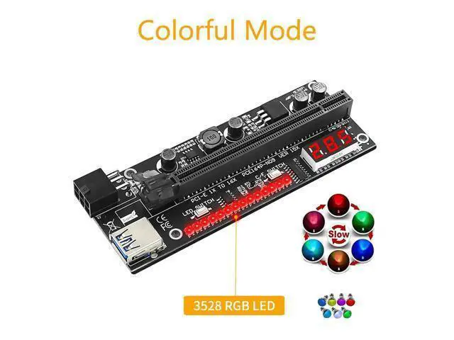 Alt view image 2 of 6 - PCIE Riser for Video Card Graphic Card GPU 6P Power Supply Cabo Riser PCI Express X16 Adapter for Bitcoin Miner Antminer Mining